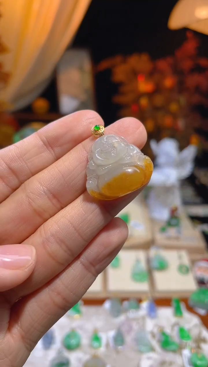 【闪购商品】翡翠颈饰18K金镶嵌假一赔三