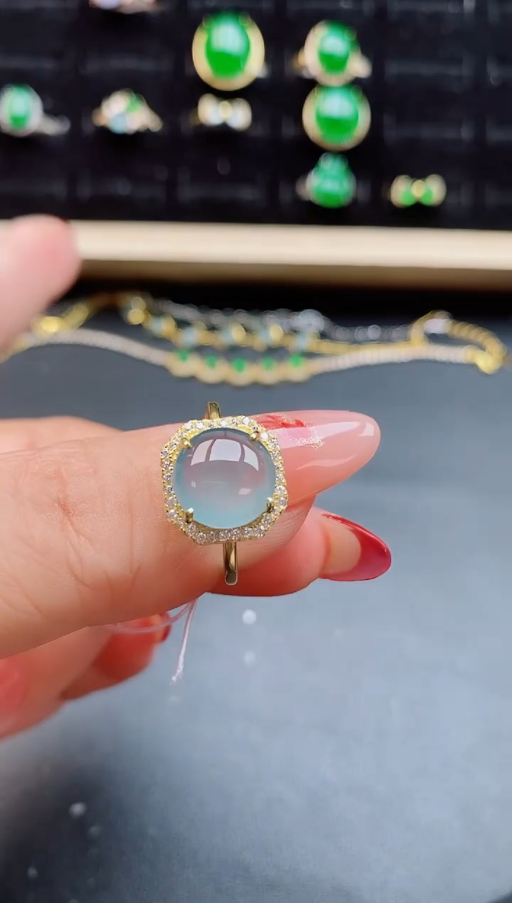 【闪购商品】翡翠戒指银S925镶嵌0580550