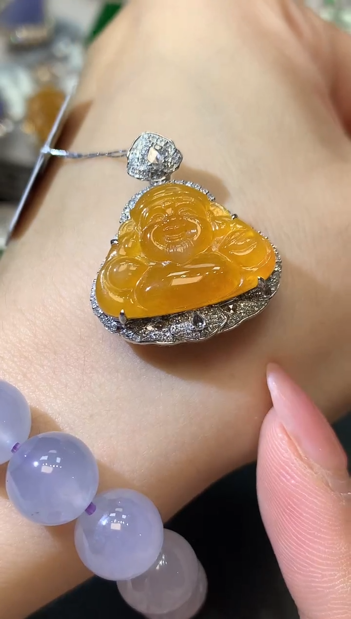 【闪购商品】翡翠吊坠(不含链)18K金镶嵌D29