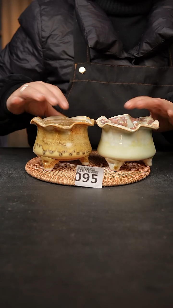 【闪购商品】瓷片 095泥泥手工花盆口7-8高7-8