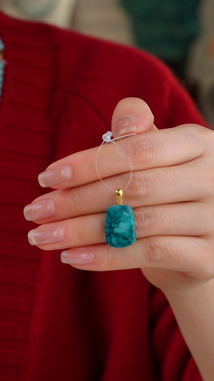 【闪购商品】绿松石吊坠(不含链)18K金镶嵌1