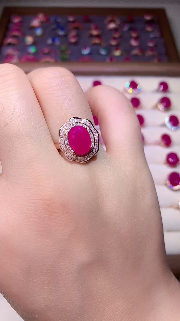 【闪购商品】红宝石戒指银S925镶嵌000