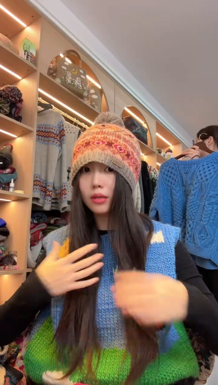 羊毛美利奴粉色敦煌帽