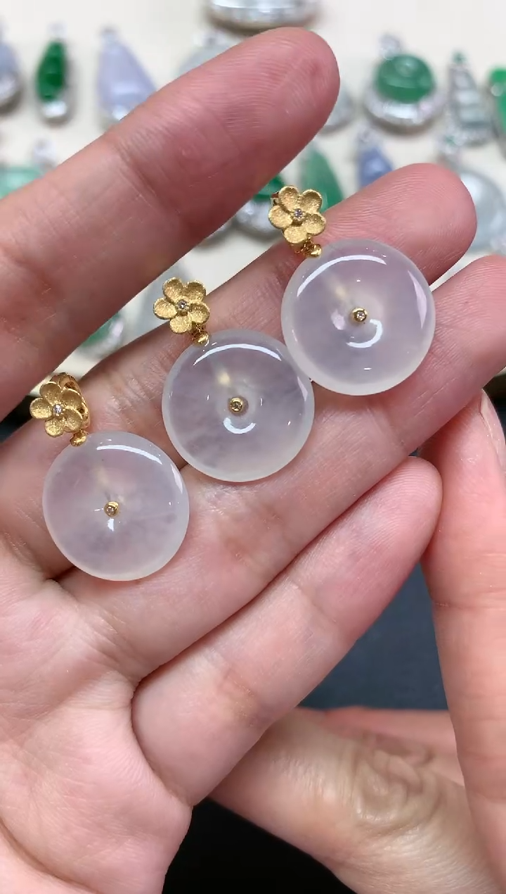 【闪购商品】翡翠吊坠(不含链)18K金镶嵌W26|多样性发其一|1800