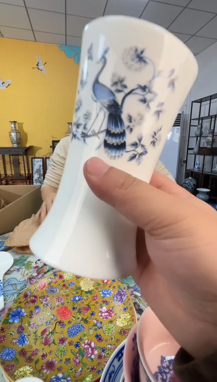 摆件瓷景德镇瓷器筷子筒