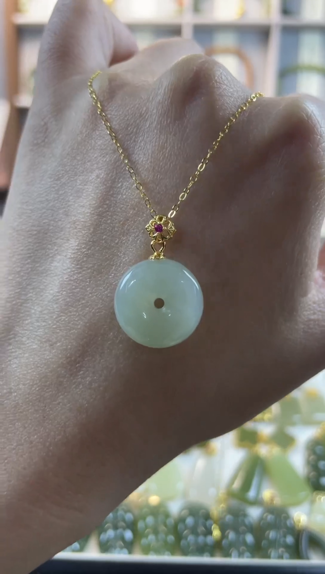 吊坠(不含链)银S925镶嵌和田玉1