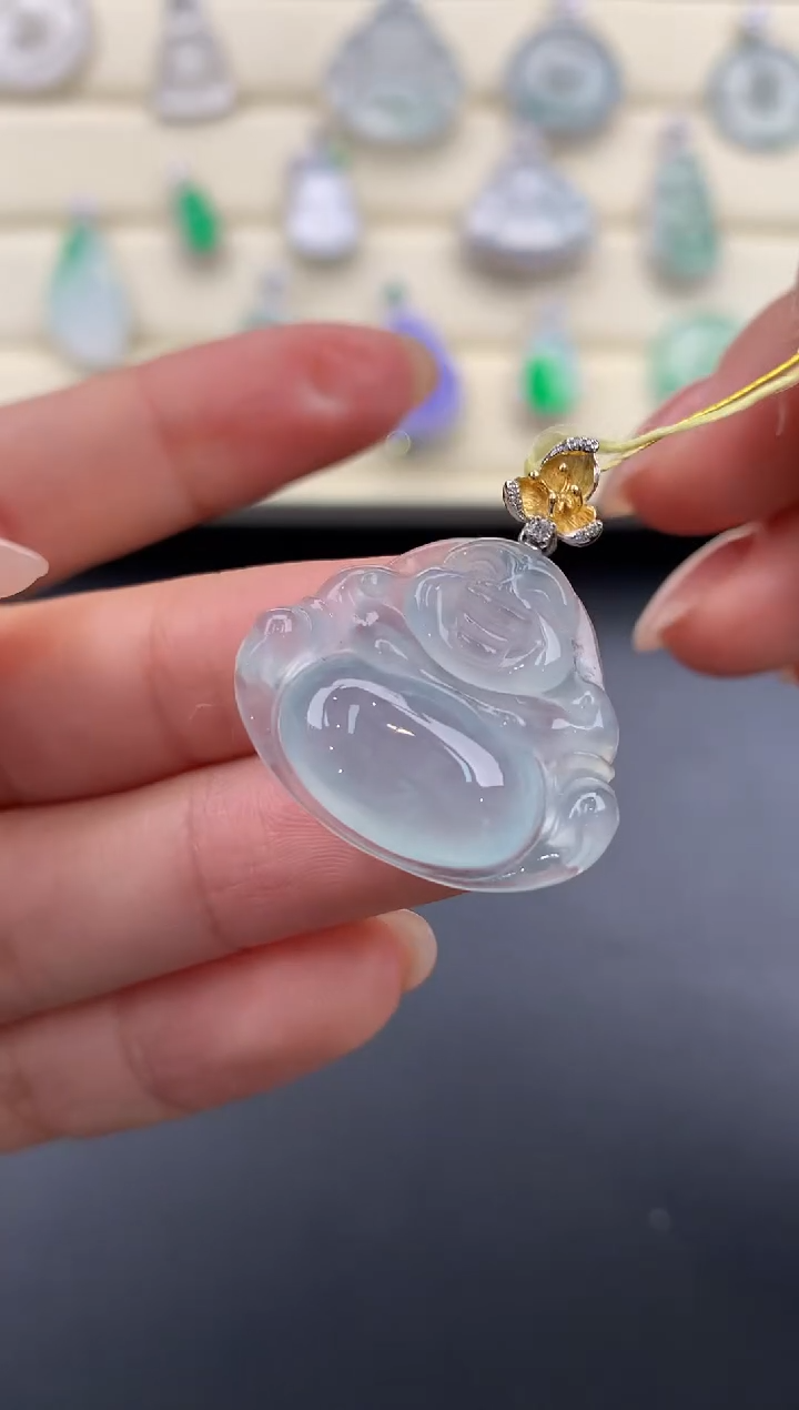 【闪购商品】翡翠颈饰18K金镶嵌X455     