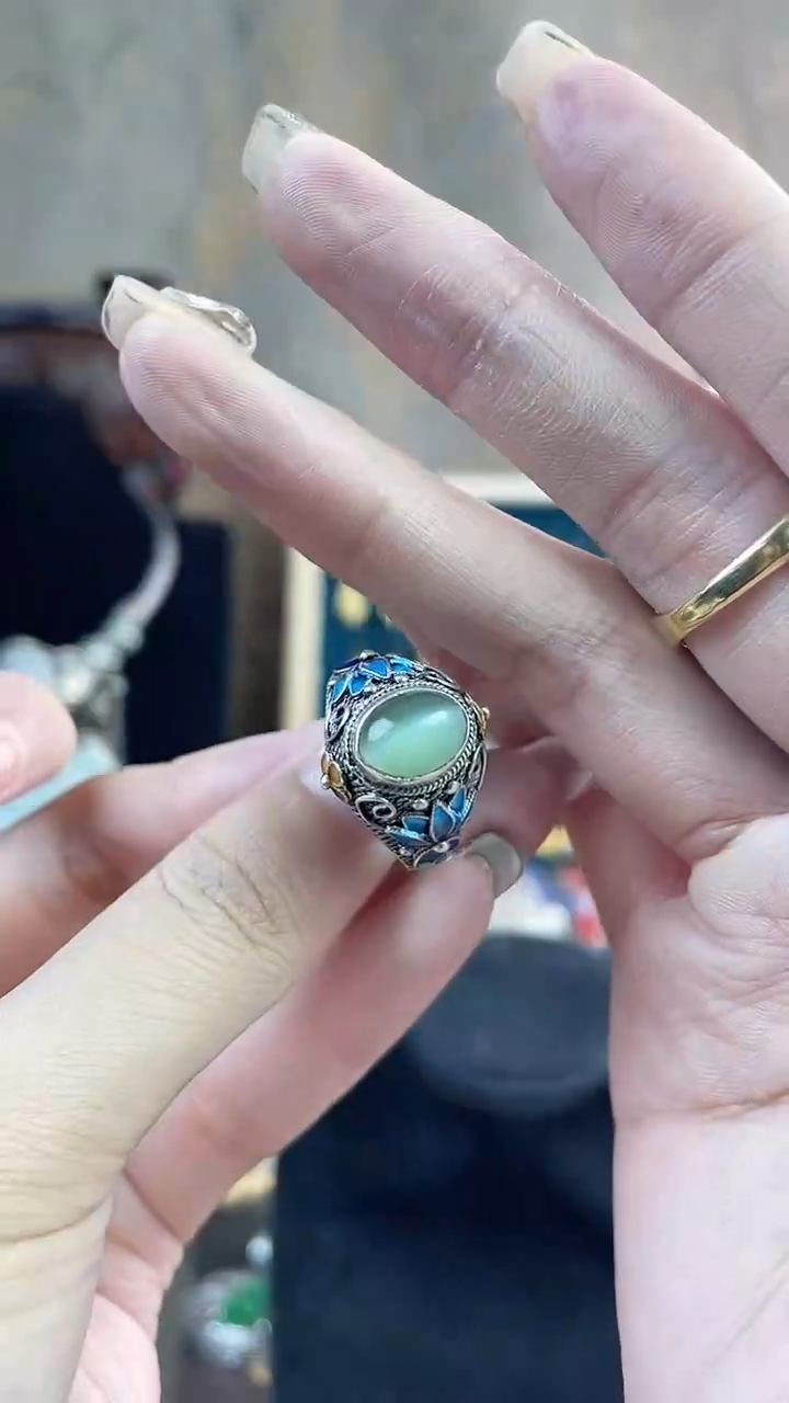 非遗手工花丝镶嵌戒指