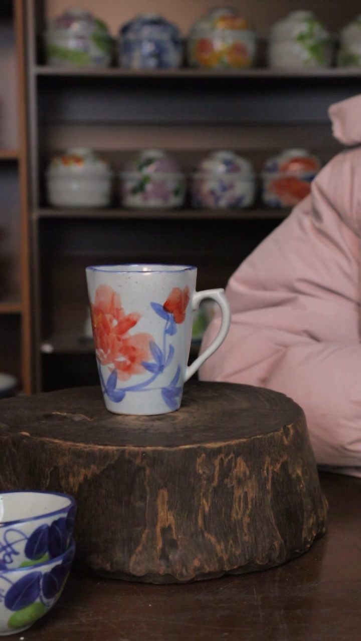 【闪购商品】椿野花口杯（红牡丹）C212