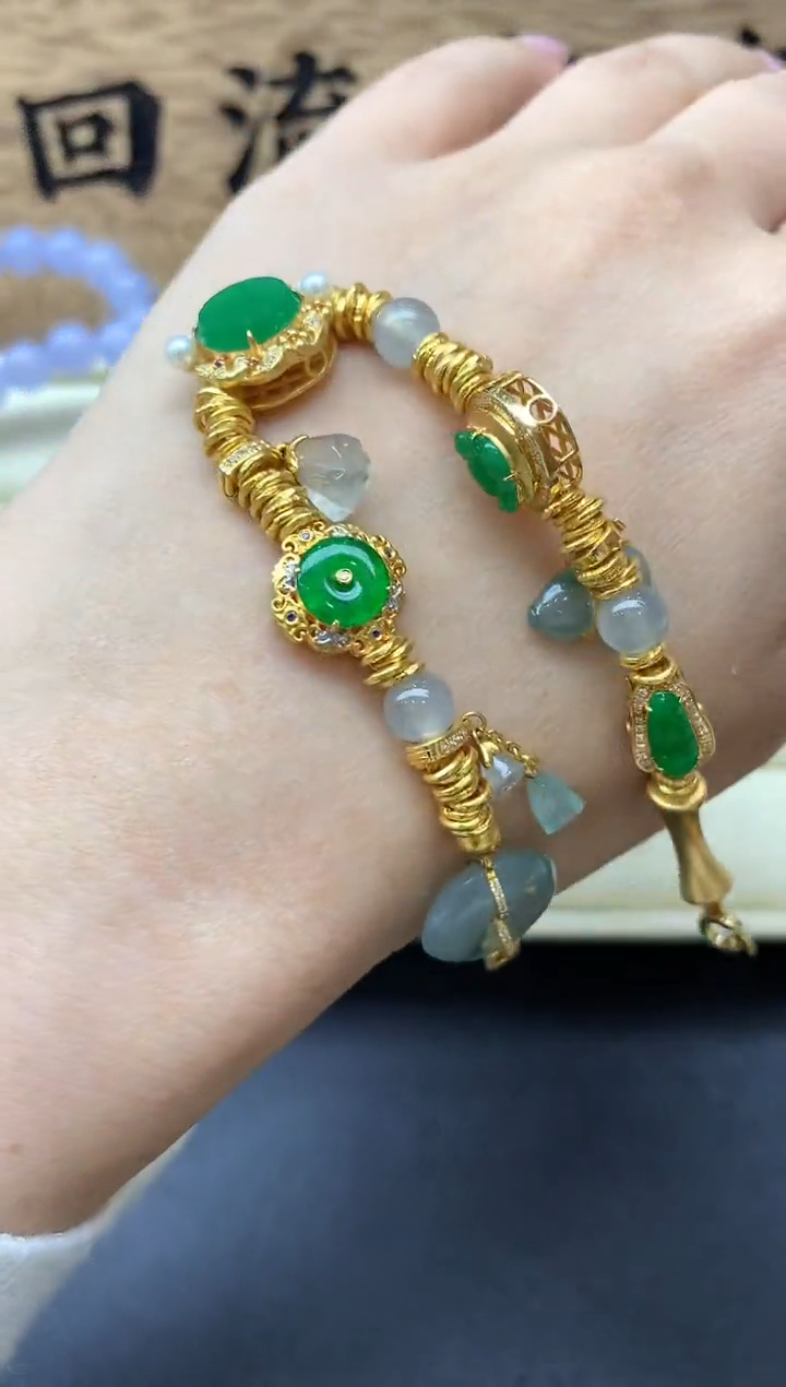 【闪购商品】翡翠手串未镶嵌519-分单-总价64900