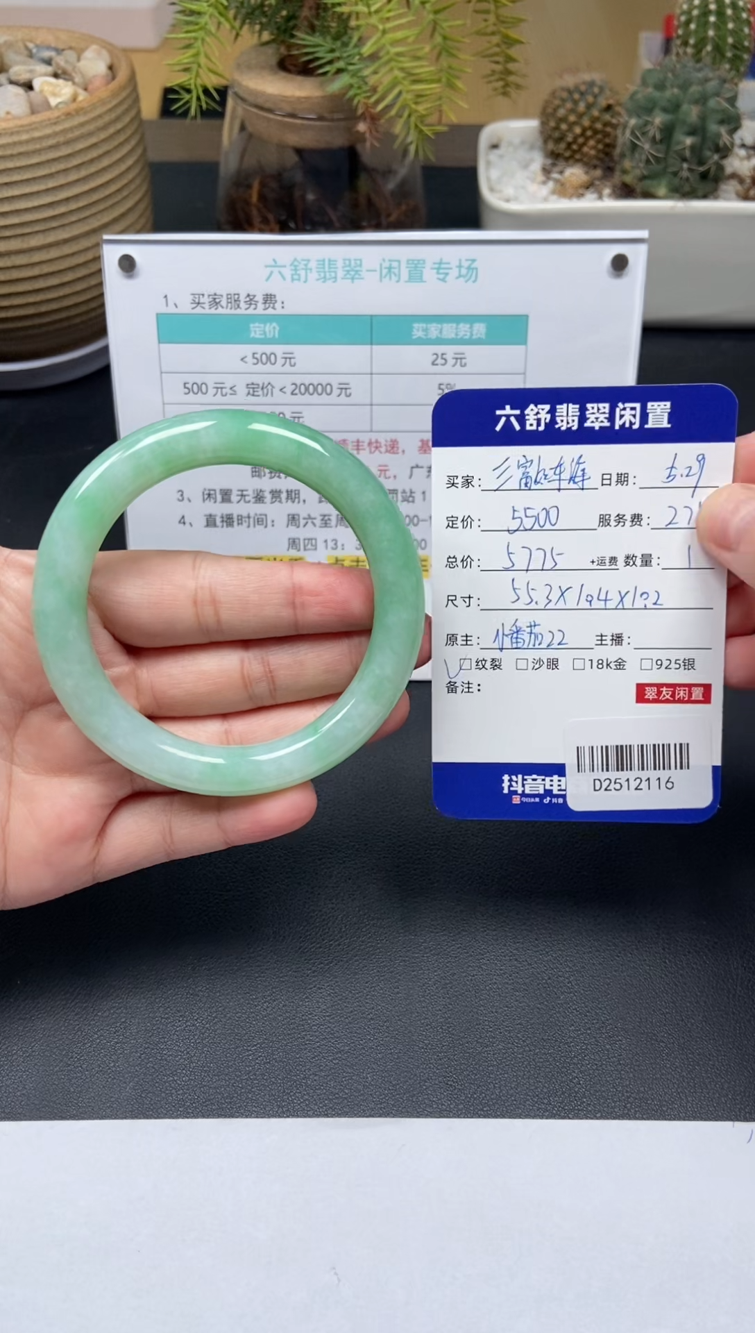 翡翠手镯未镶嵌D2512116