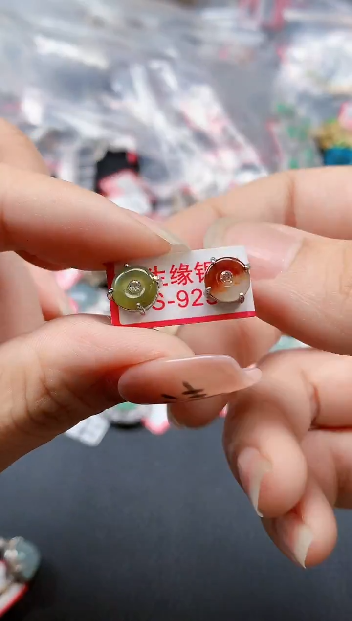 银S925镶嵌戒指翡翠天然A货缅甸翡翠