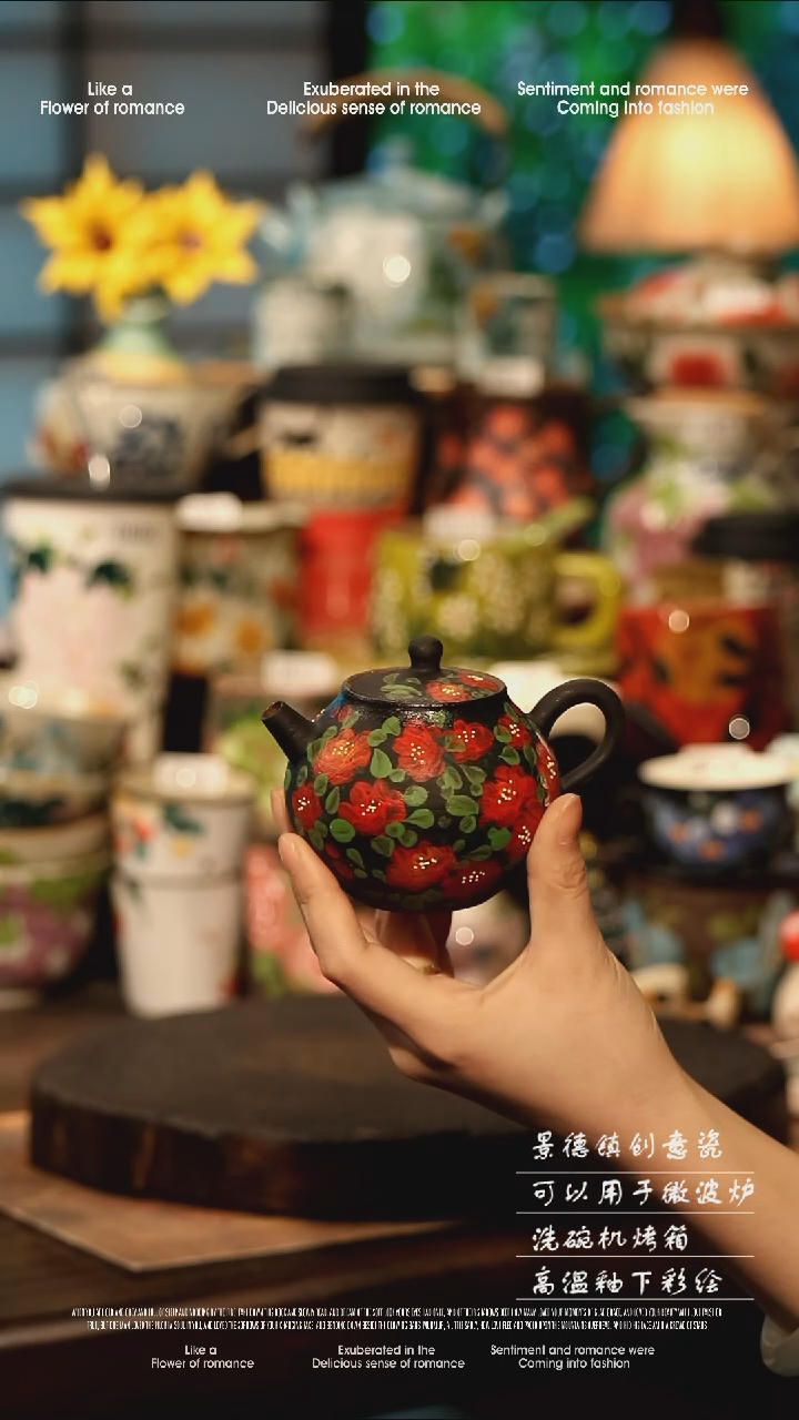 陶瓷景德镇高温釉下彩手工手绘款式