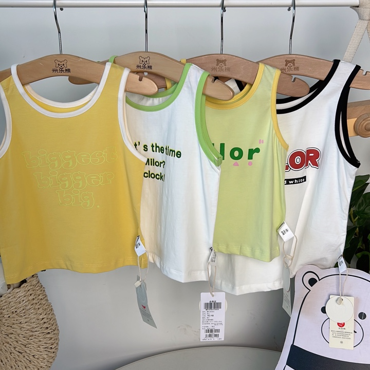 1893米乐熊 男女宝背心上衣夏季儿童童装无袖