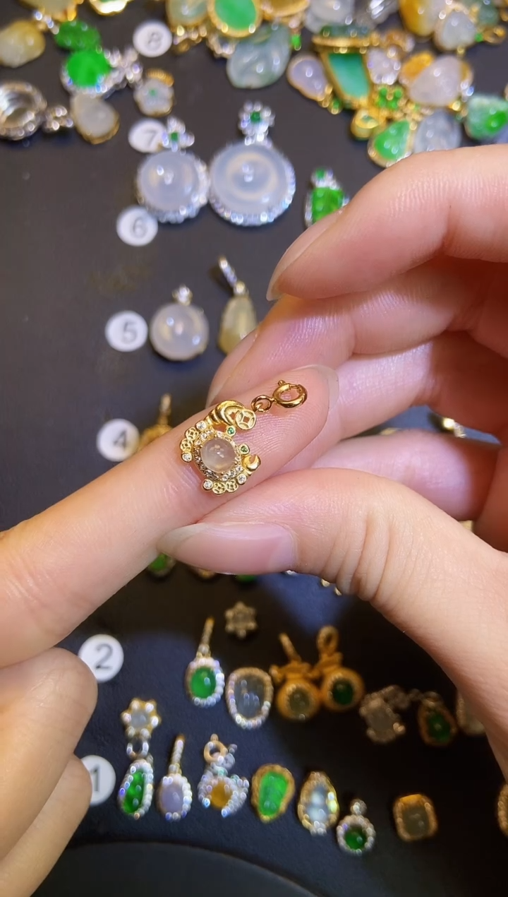 吊坠(不含链)银S925镶嵌翡翠1