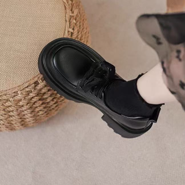 粉丝福利英伦风厚底磨毛乐福鞋女百搭