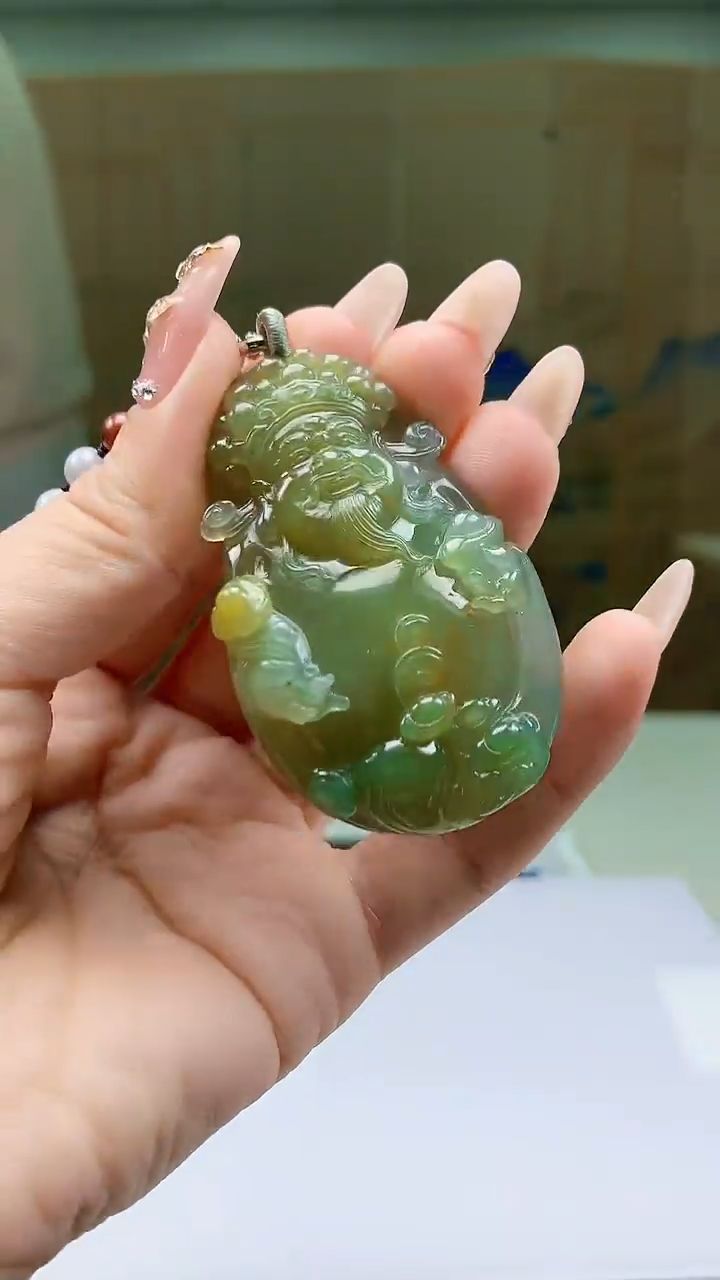 【闪购商品】定制翡翠未镶嵌4990ty-毛货挂件274