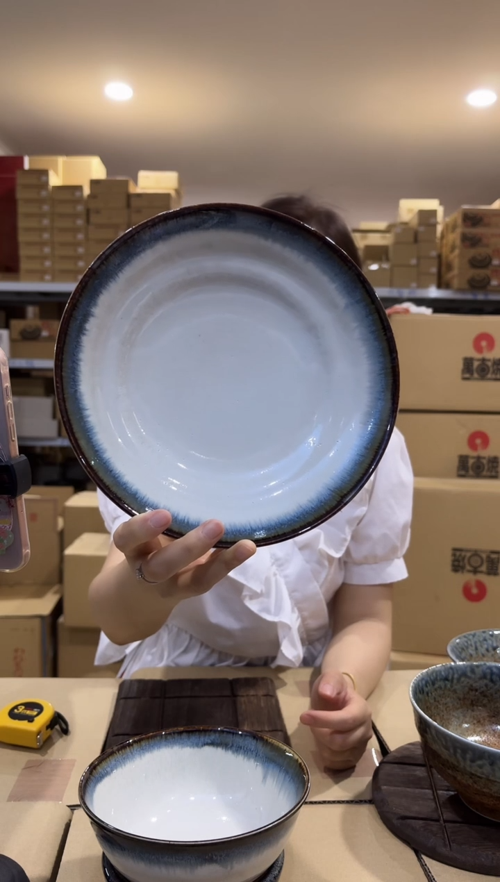 陶瓷日本进口美浓烧盘2个