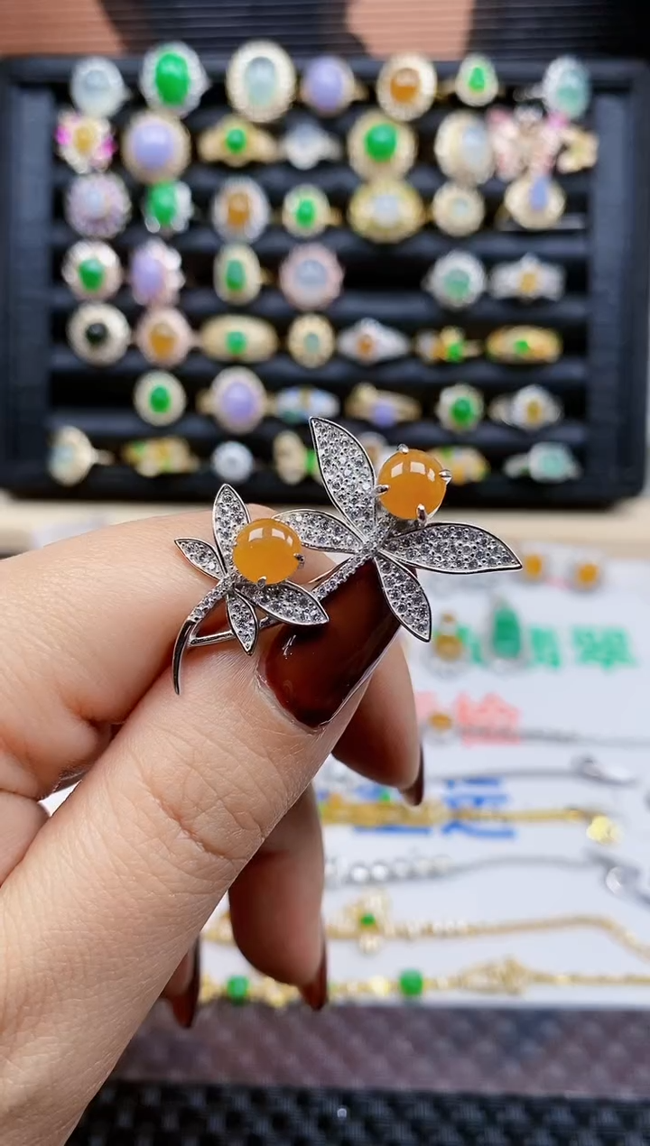 银S925镶嵌戒指翡翠465