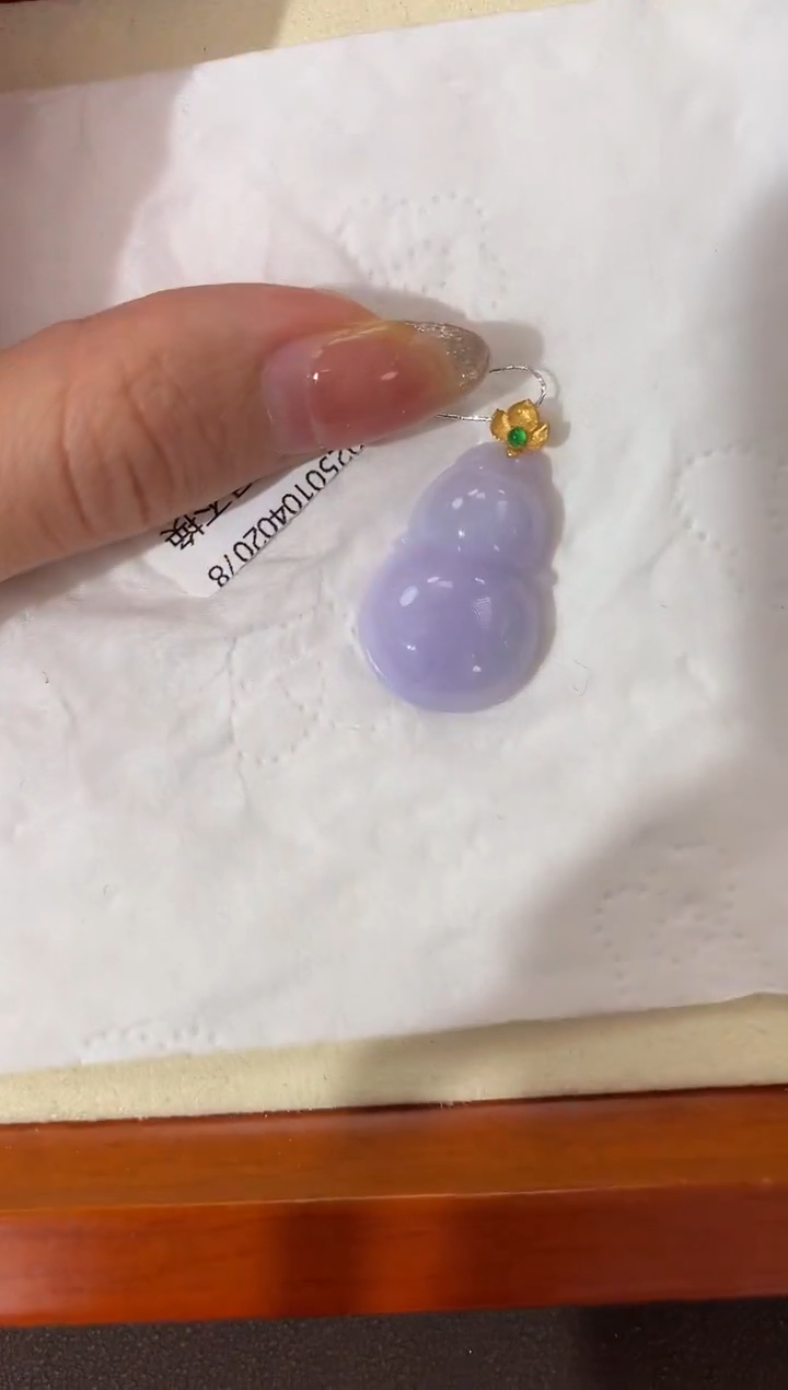 【闪购商品】翡翠颈饰18K金镶嵌天然缅甸a货翡翠