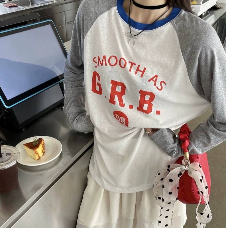 清仓福利【美式字母】雪花棉轻薄款插肩袖T恤