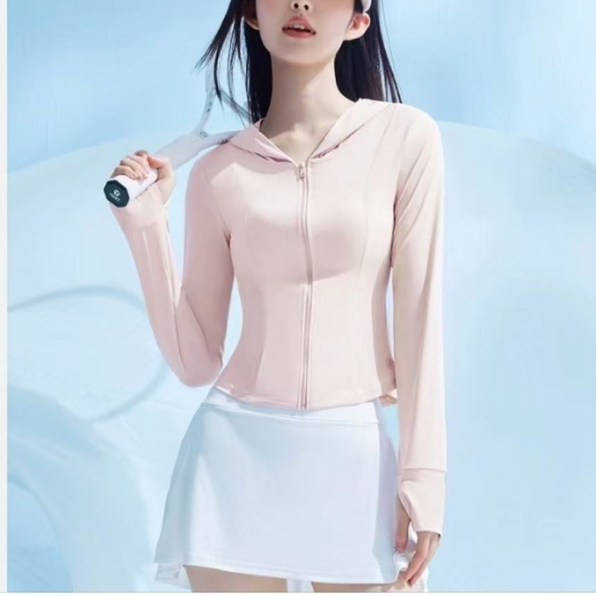 夏季女士修身显瘦冰丝凉感连帽防晒衣 H2838 