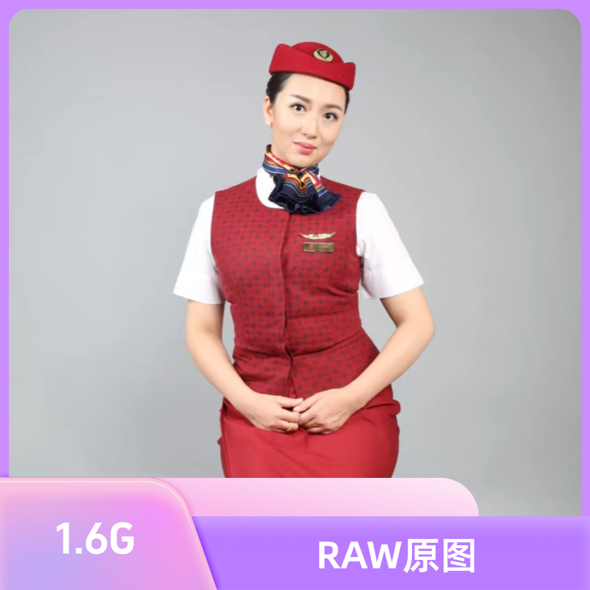 016空姐形象照RAW原图人像摄影模特素材