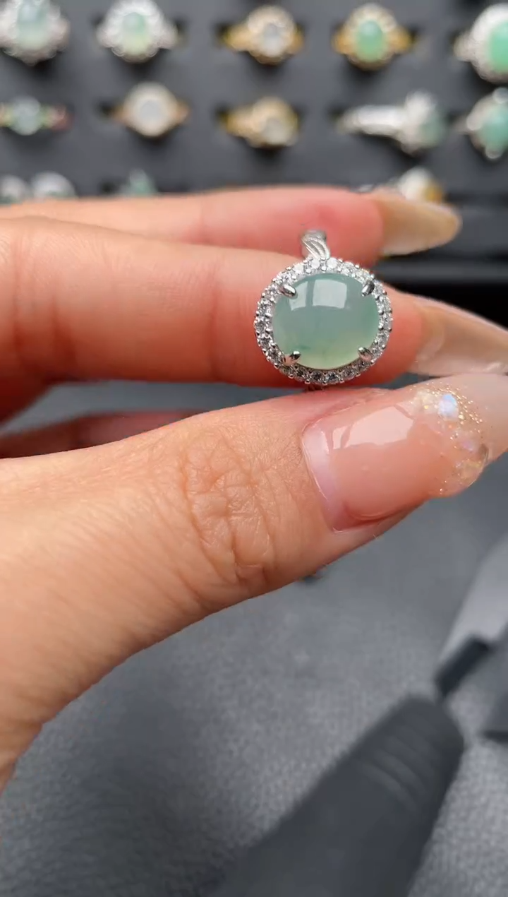 【闪购商品】翡翠戒指银S925镶嵌2222222222  34