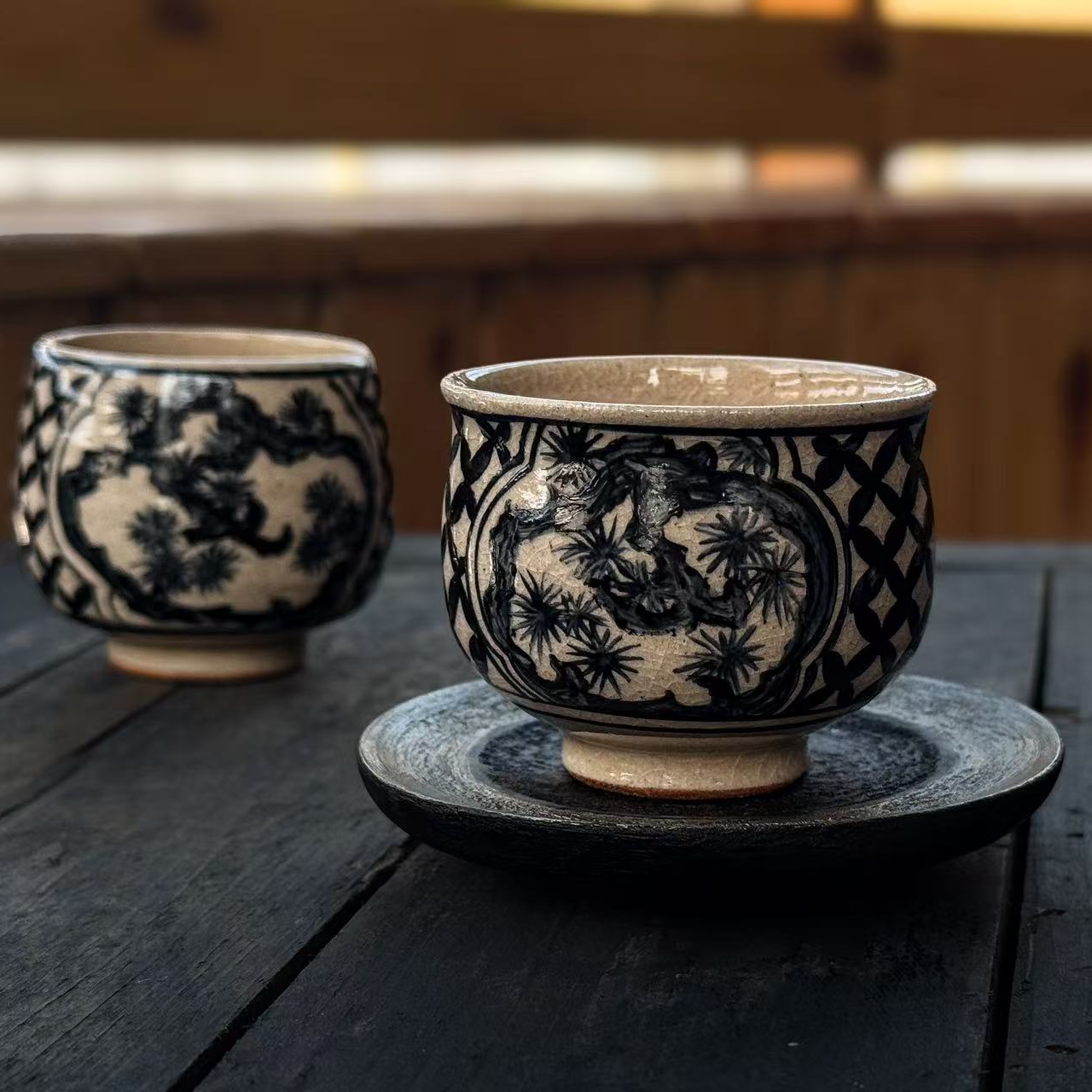 志野粉引茶杯客杯主人杯（单只）