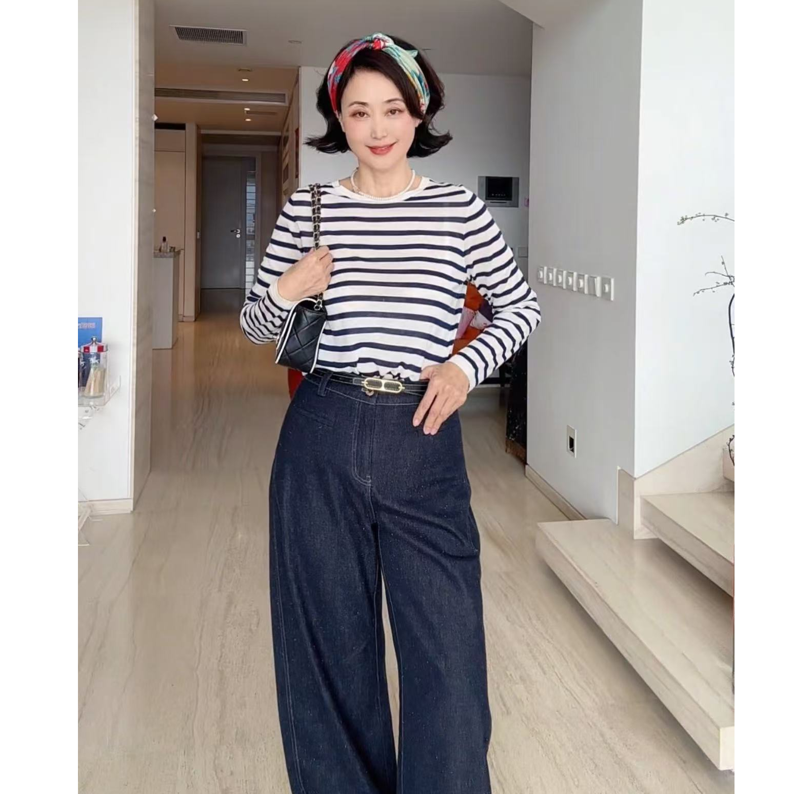 【维姐精选】LP 新型时尚小香风雪花牛仔裤