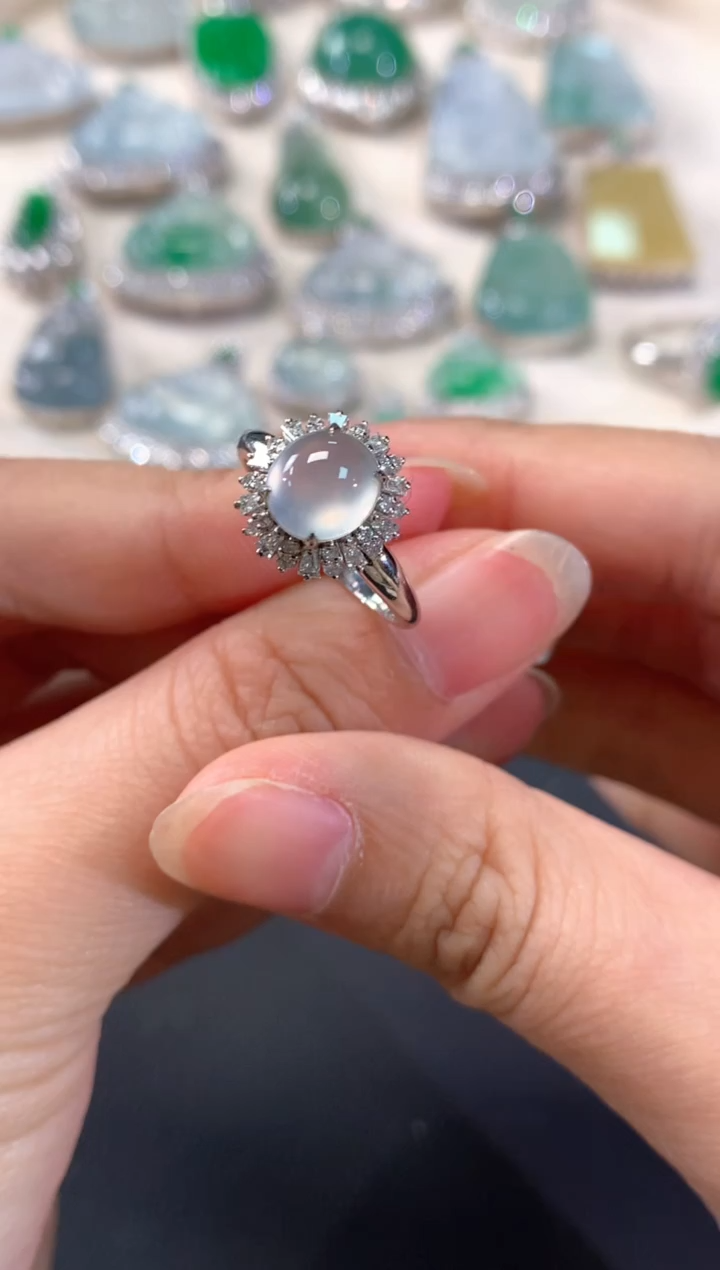 【闪购商品】翡翠戒指18K金镶嵌C63|5800