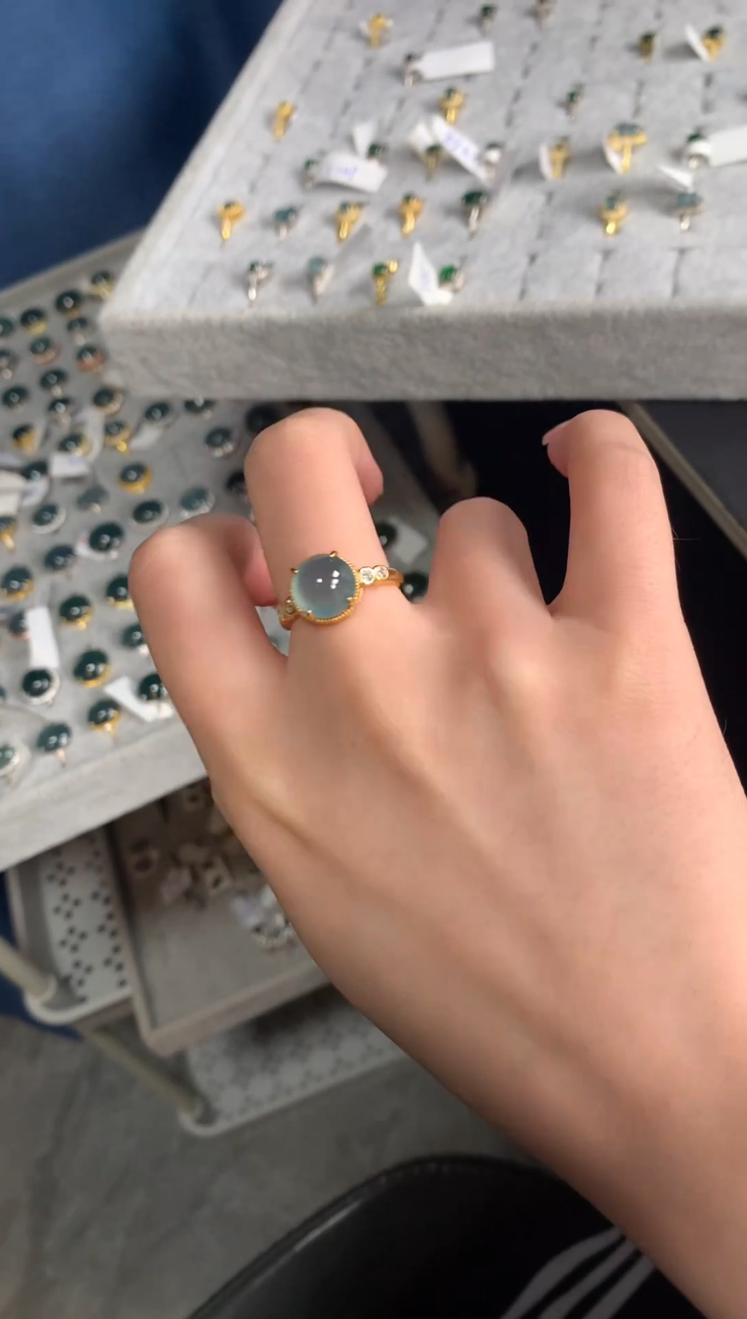 【闪购商品】翡翠戒指银S925镶嵌5214