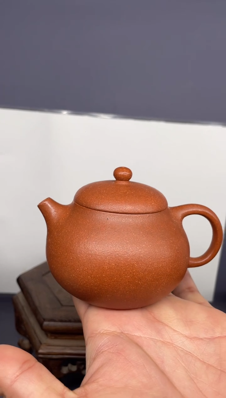 【闪购商品】紫砂茶壶五彩泥  平底文旦 刻绘