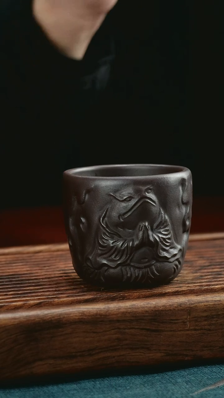 【闪购商品】紫砂茶杯紫砂主人杯石红蟾仙