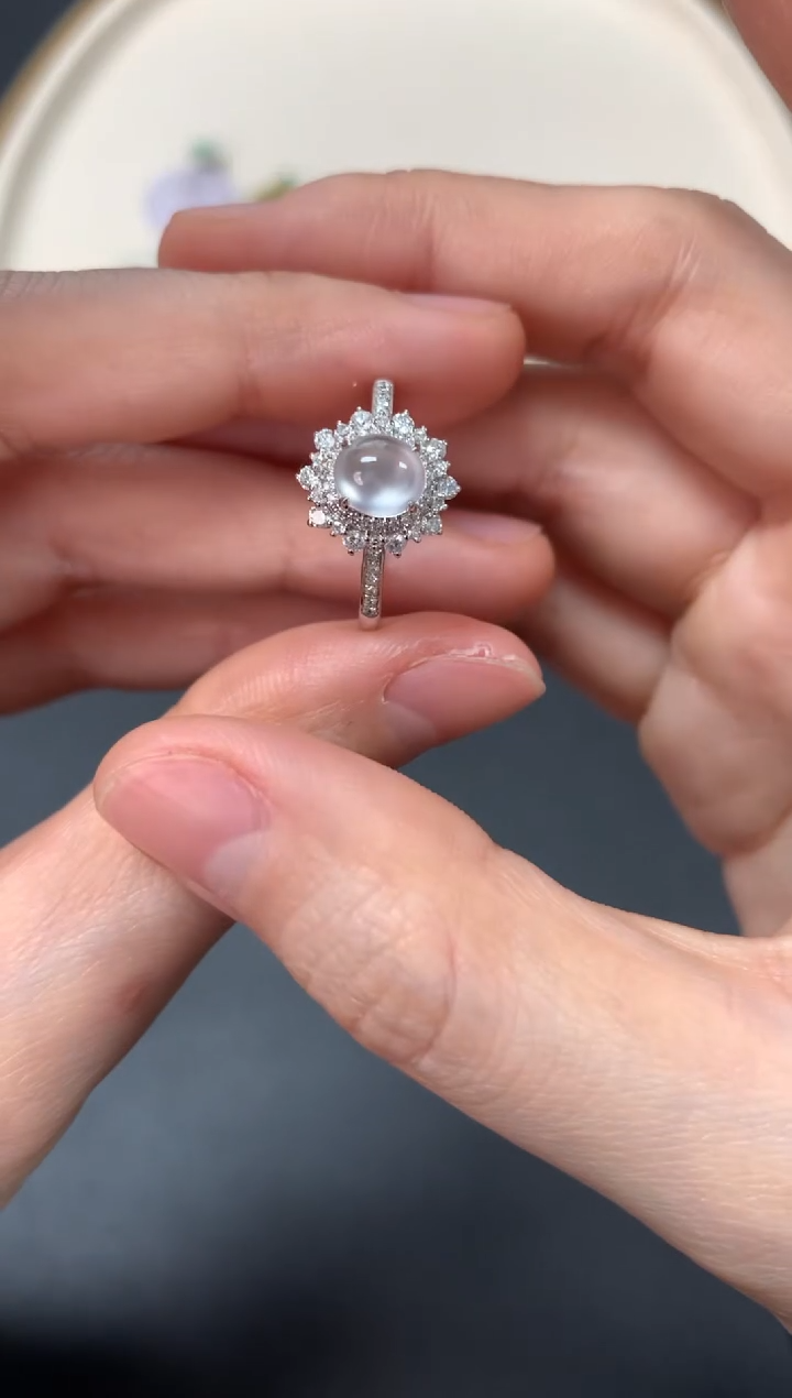 【闪购商品】翡翠戒指18K金镶嵌戒指6980