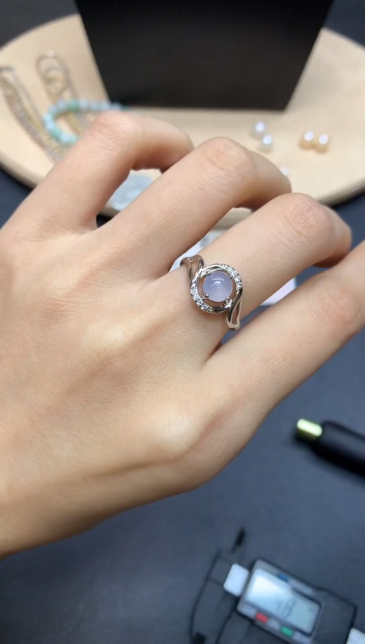 【闪购商品】翡翠戒指银S925镶嵌蛋面【多样性发其一】