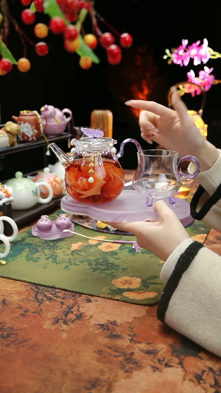 【闪购商品】三足杯+壶承+茶壶+链子+杯子