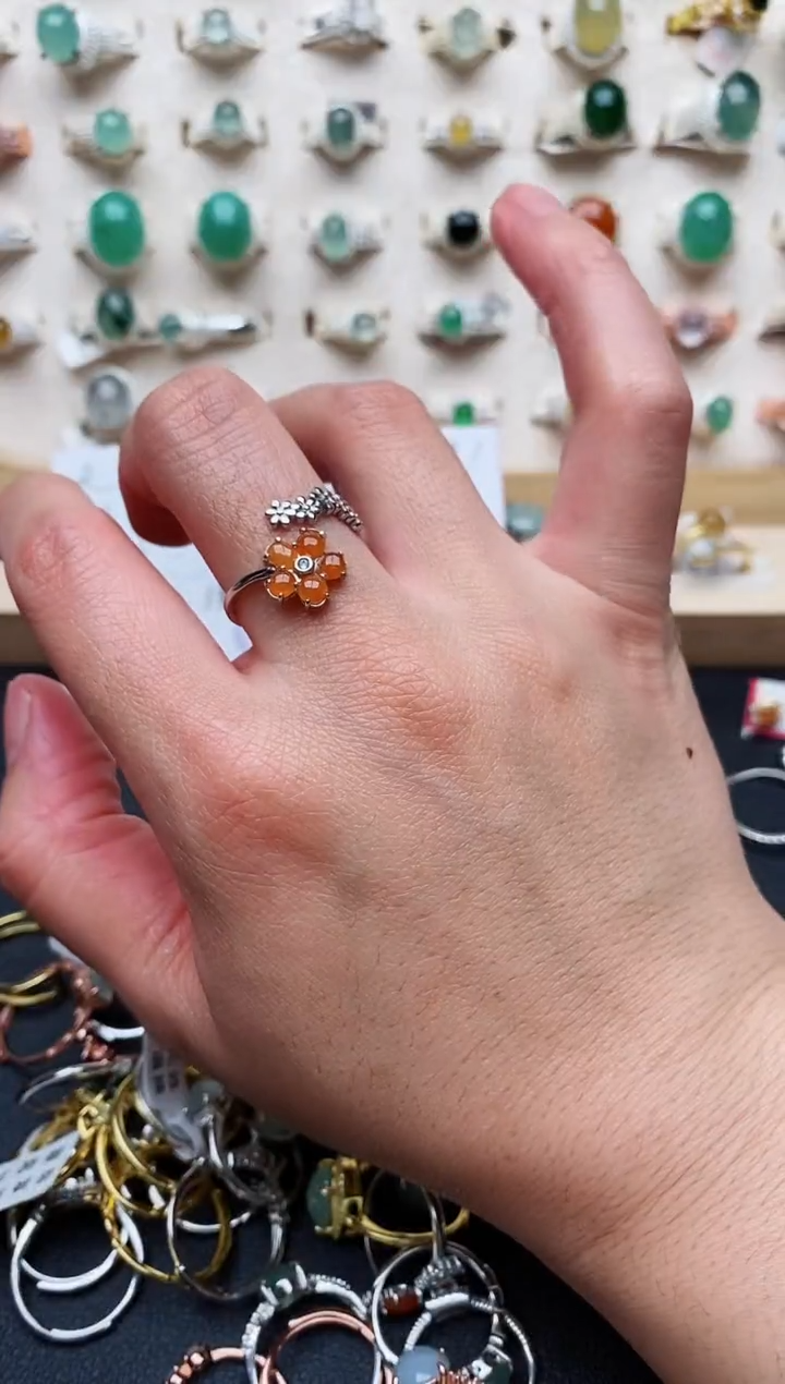 【闪购商品】翡翠戒指银S925镶嵌天然翡翠 1111  6+