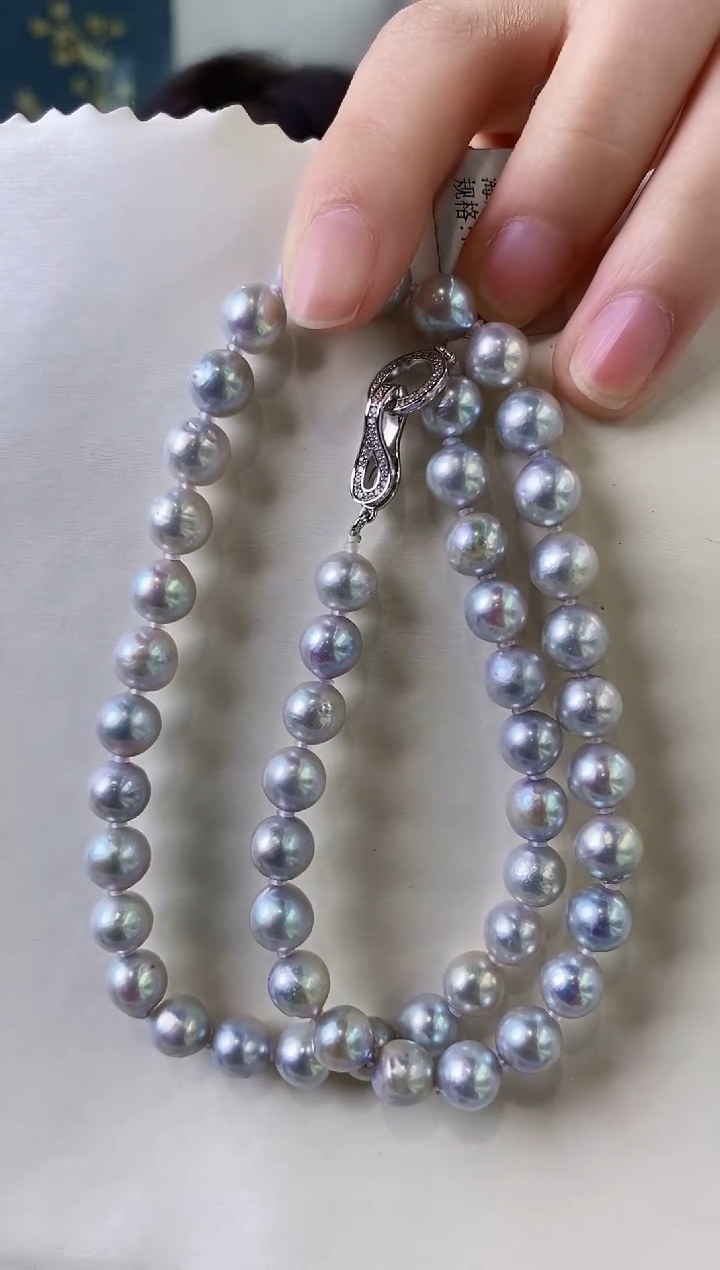 【闪购商品】海水珍珠项链未镶嵌7-8真多麻项链