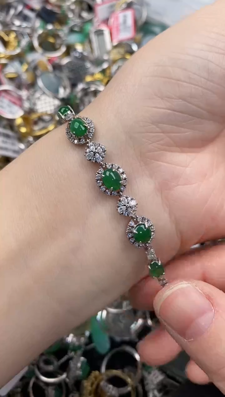 银S925镶嵌戒指翡翠555  7