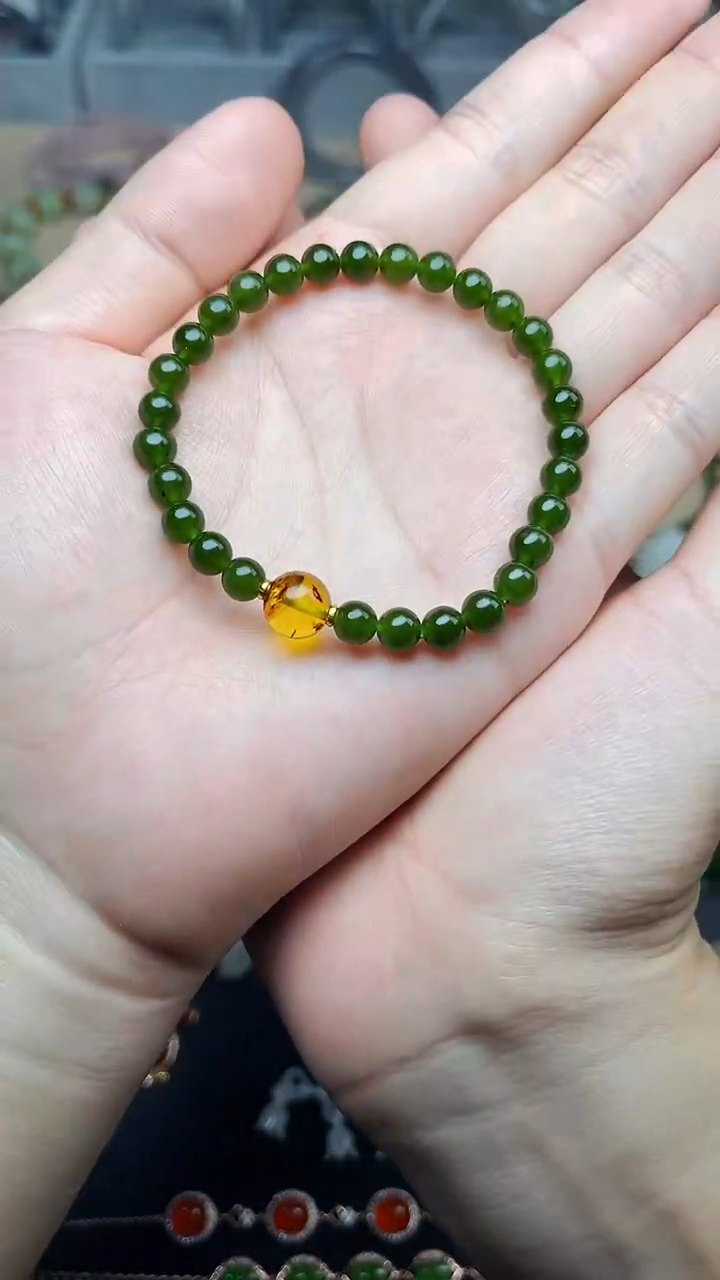 未镶嵌手串和田玉碧玉手串一 06