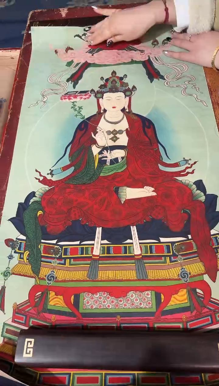 卷轴画龙妹的唐卡tk16