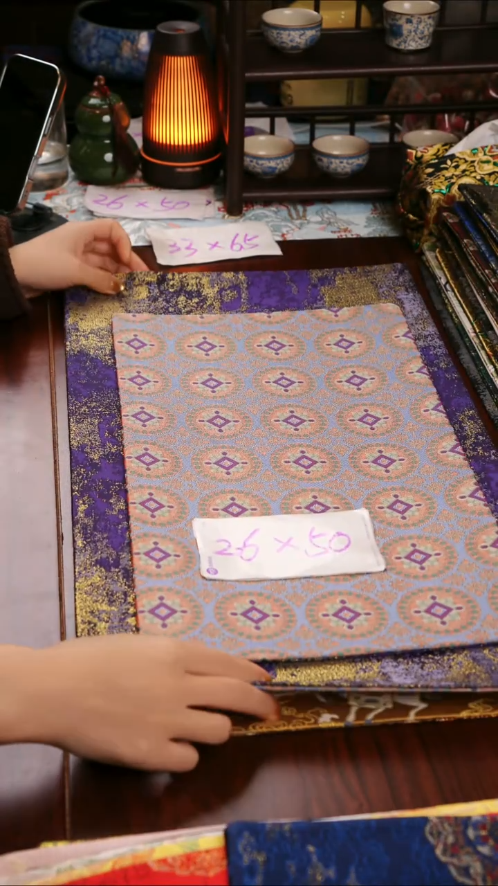 【连珠团窠双面】中国风干泡织锦茶席26*50