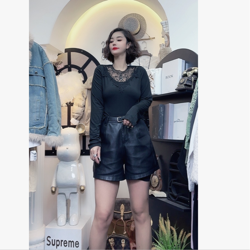 D25 121911 长袖打底衫女新款蕾丝圆领修身内搭显瘦修身气质上衣