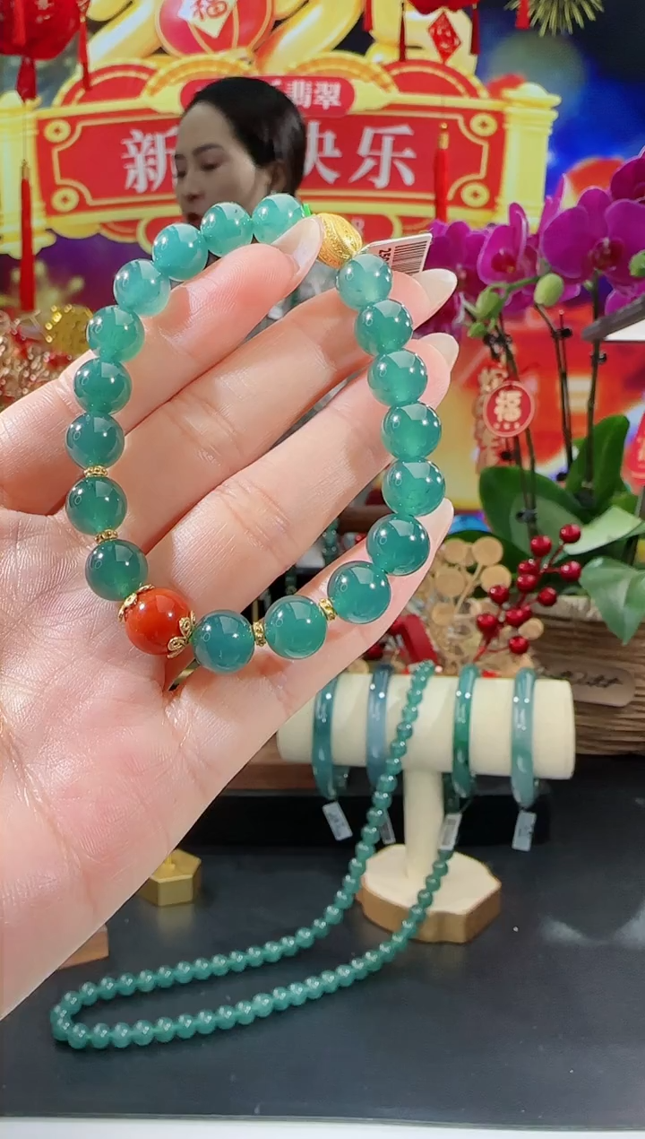 【闪购商品】翡翠手串银S925镶嵌手串多样性发一