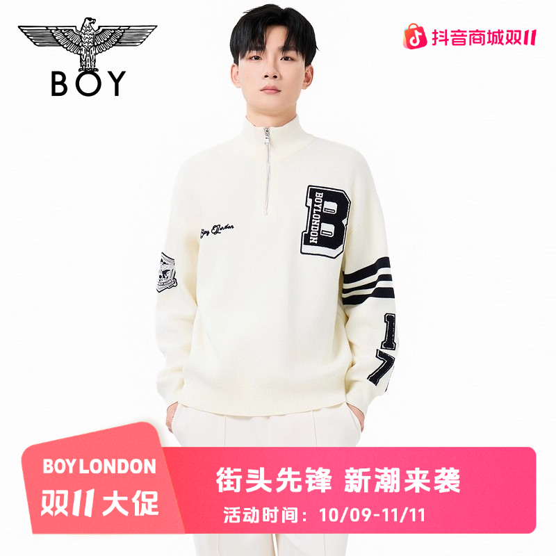 【格兰学院】BOYLONDON25新款秋季学院风男女同款针织毛衫N60033