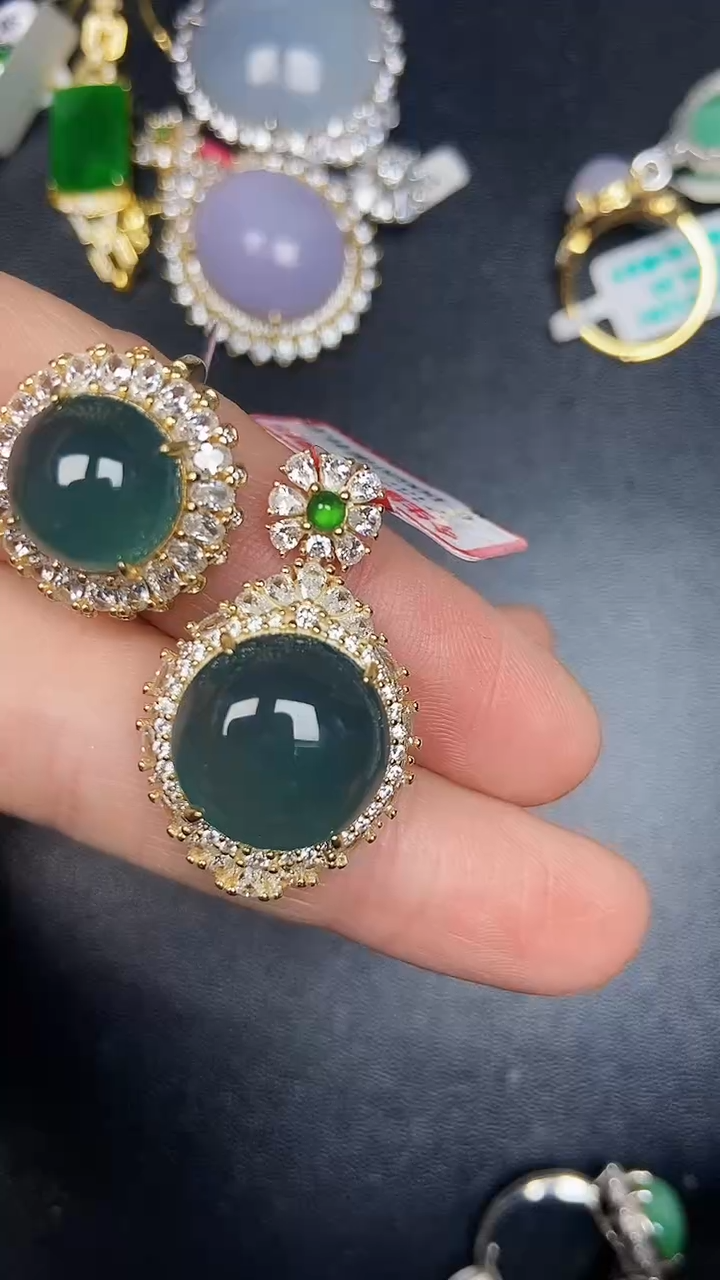 银S925镶嵌戒指翡翠4444