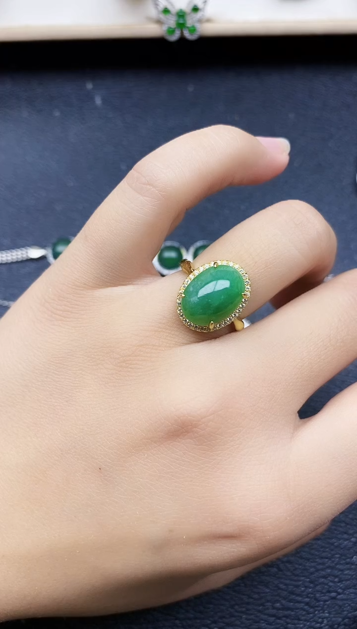 【闪购商品】翡翠戒指银S925镶嵌11111