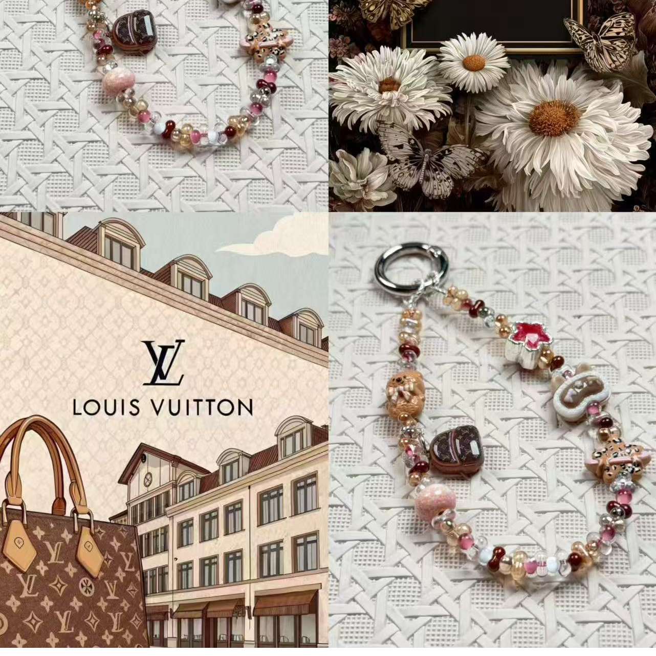 B089【老花小熊】手机挂件