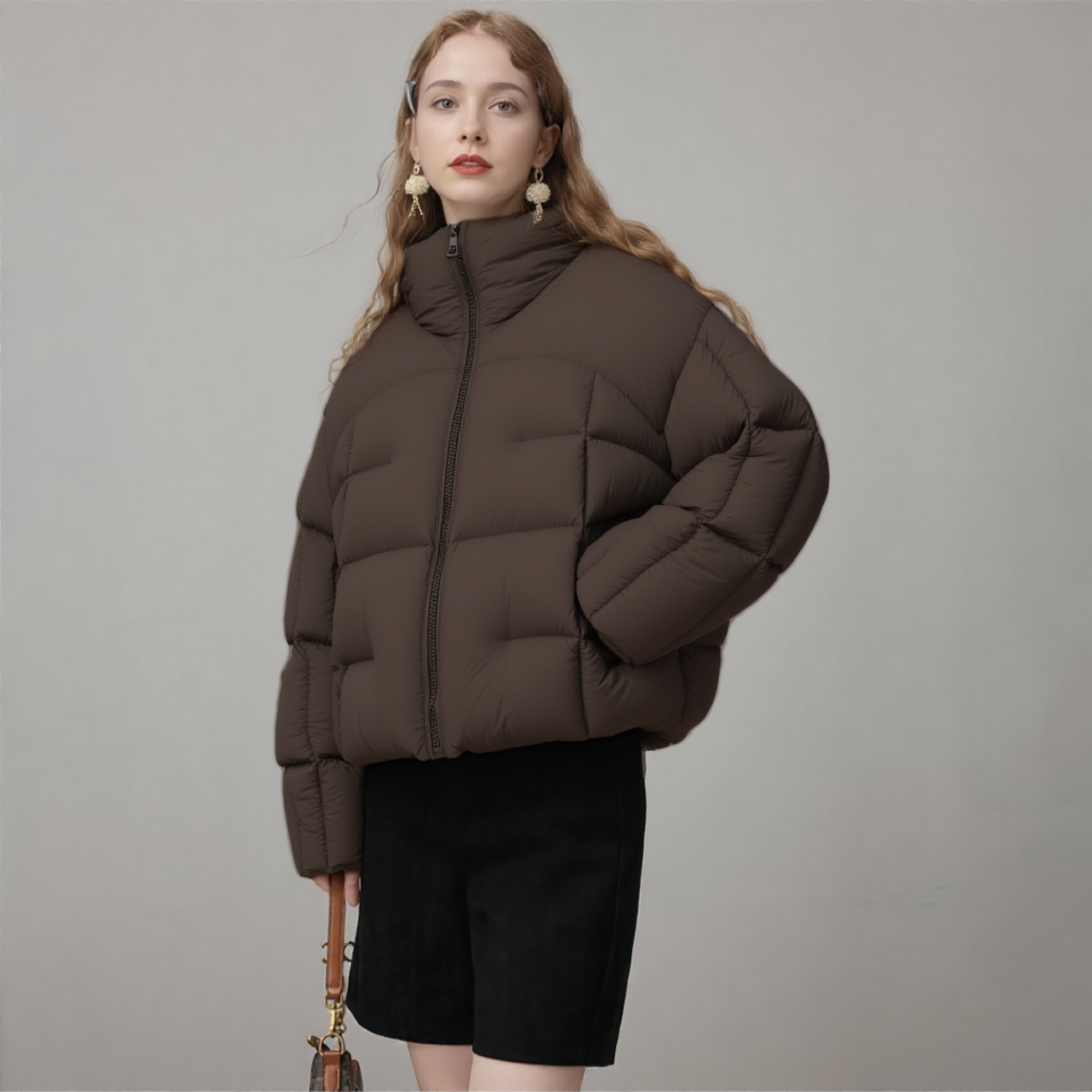 【豆豆专属】泡芙羽绒服短款90鹅绒女立领宽松百搭保暖外套YS-19030